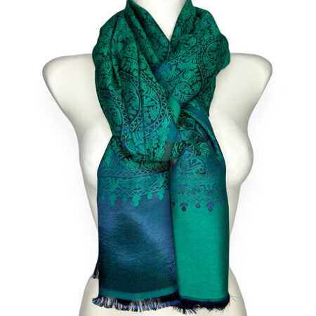 Elegancki turkusowy  szal damski