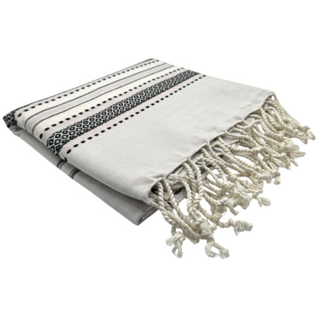 Ręcznik Peshtemal  szybkoschnący szary 100 % bawełna