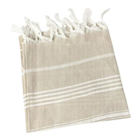 Ręcznik  do włosów peshtemal beżowy  105 cm x 44 cm