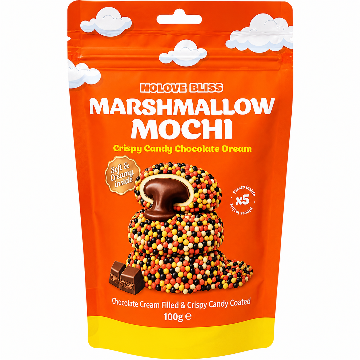 Marshmallow Mochi z nadzieniem czekoladowym100 g – NOLOVE BLISS